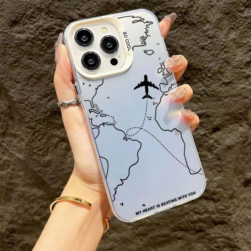 Travel-Inspired Airplane Route Case for iPhone