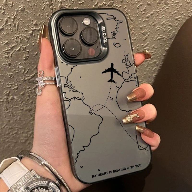 Travel-Inspired Airplane Route Case for iPhone